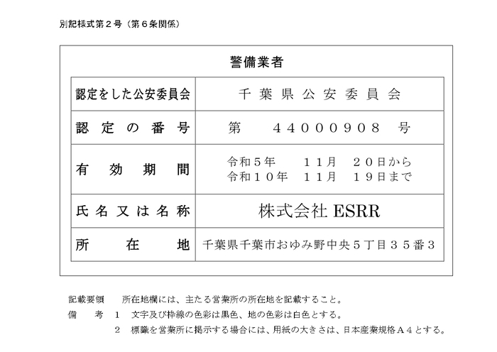 警備標識